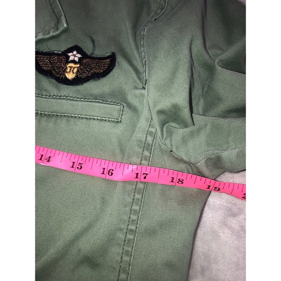 CAbi Military Jacket Blazer Women's S‎ Green Gold Buttons Double Breasted - Picture 10 of 11
